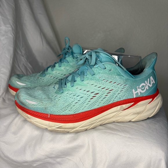 Women Hoka One One Clifton 8 Aquarella Running Shoes Sneakers - Picture 6 of 7